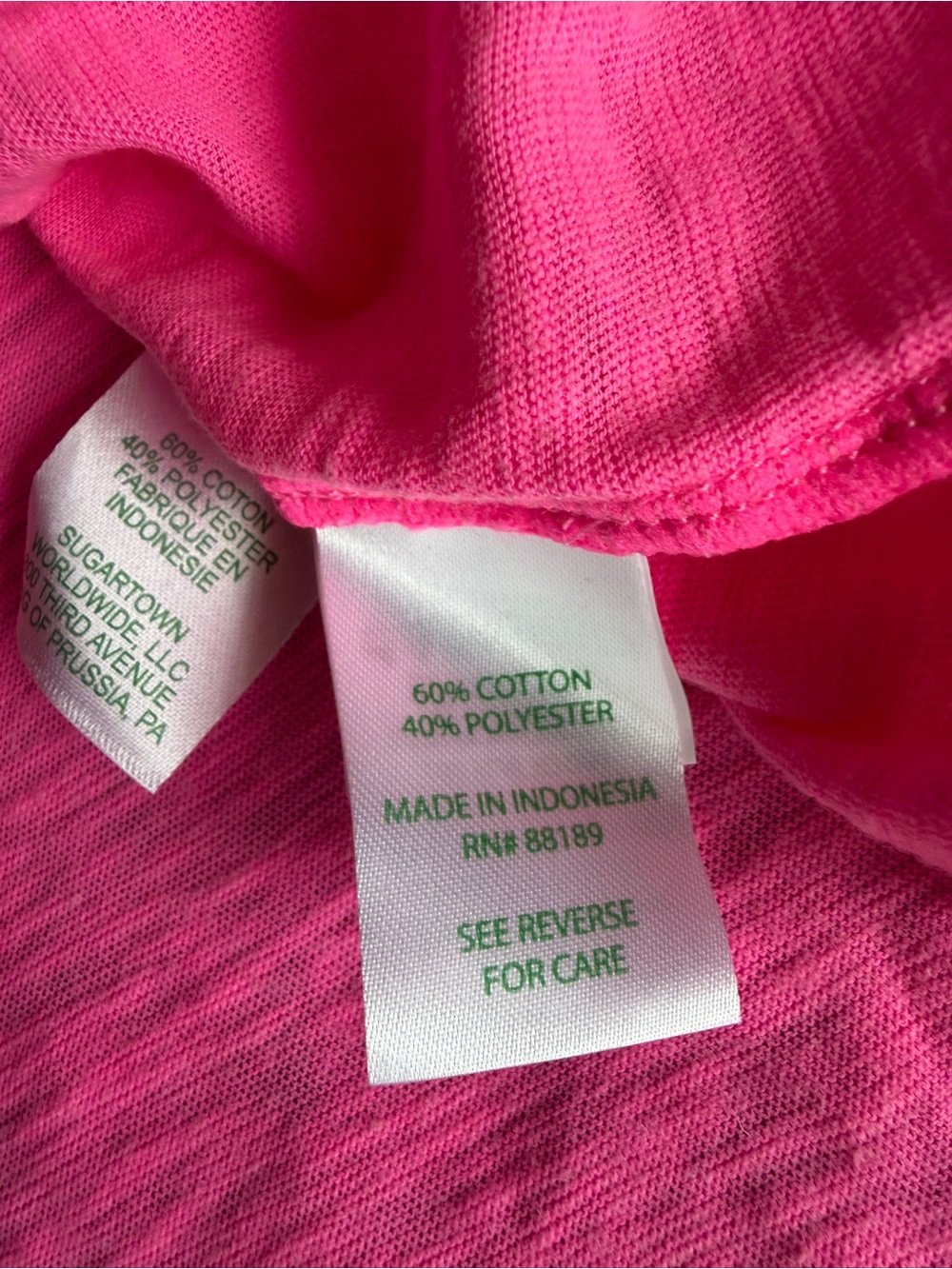 NWT Lilly Pulitzer Etta Long Sleeve Top XL Pink Prosecco Slub V-Neck Neon Tee - Picture 6 of 9